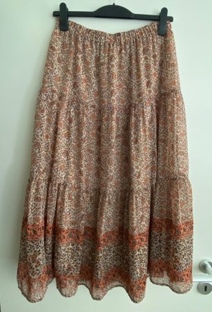 MAISON 123 Jupe longue imprimé fleurs taille élastique 40