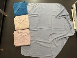 4 GROSSE Kinder-Kapuzenbadetücher 130x130cm