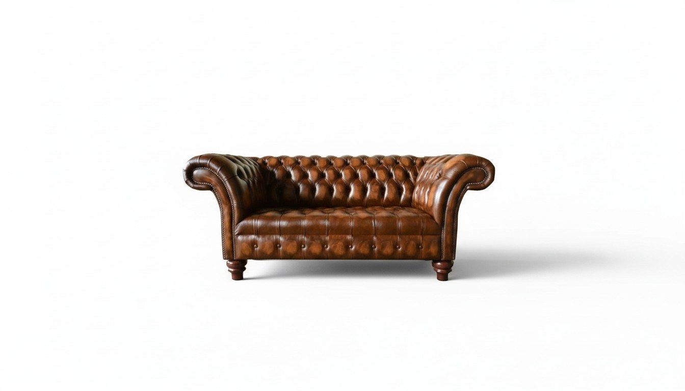 Sofas: Design Chesterfield Sofa 2 Sitzer Braun Couch Polster Sofas – Neu und originalverpackt aus Zug von jvmoebel-schweiz 1