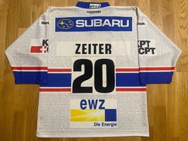 ORIGINAL ZSC LIONS # 20 ZEITER 2002/03 TRIKOT SIGNIERT M