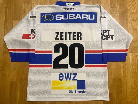 ORIGINAL ZSC LIONS # 20 ZEITER 2002/03 TRIKOT SIGNIERT M