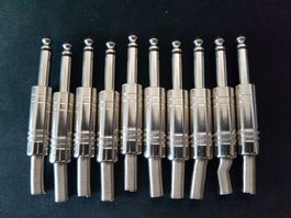 10 x Fiches Jack 6.3 mm Mono audio (d)