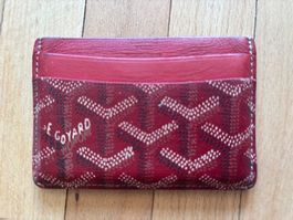 Porte-cartes de luxe Goyard rouge authentique! Rare