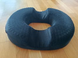 Sitzkissen Ringform schwarz mit Anti-Rutsch-Boden