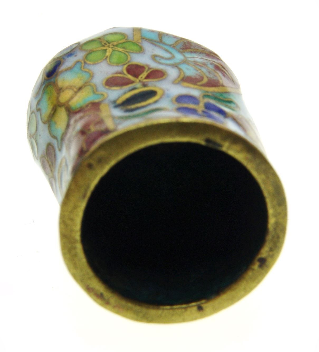 Ditali: Fingerhut - Cloisonne Tierlikopf – Usato da Langenthal venduto da hamster-raeumung 4