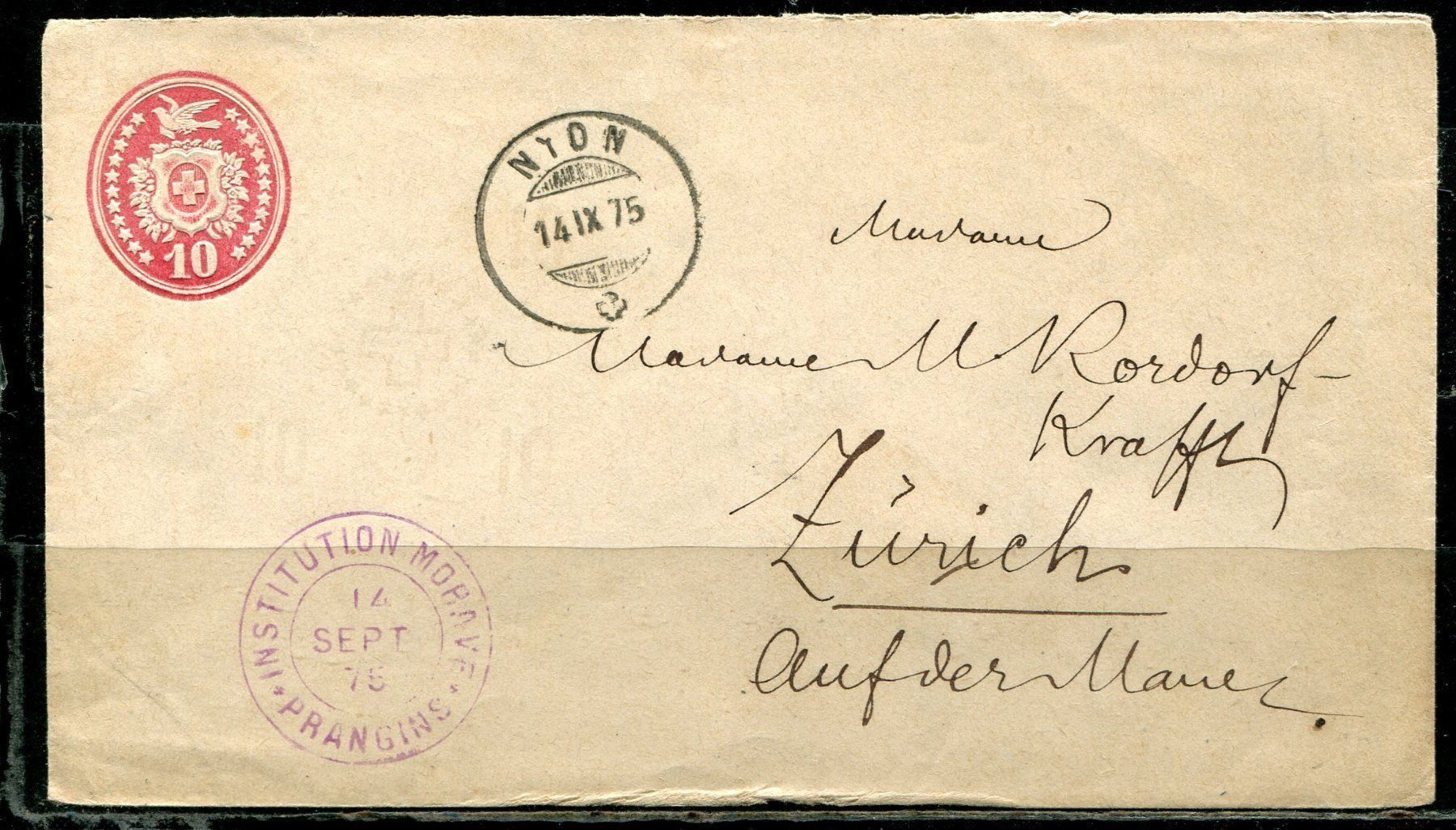 Tutti i francobolli: NYON 14.IX.75   Tübelibrief – Usato da Aarau venduto da kufi44