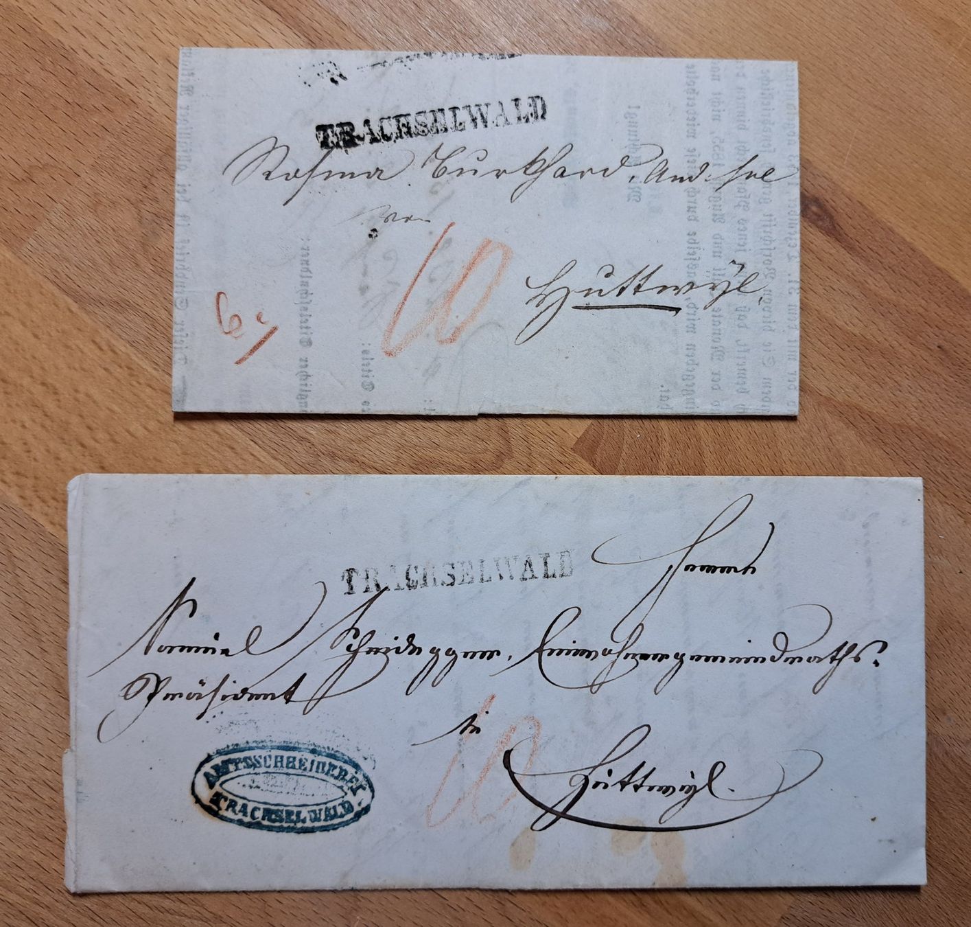 Tutti i francobolli: 2 Briefe Trachselwald, 1855, Amtsschreiberei – Usato da Unterägeri venduto da PhilatelieStudiger