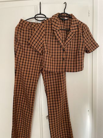H&M Karo Set, Gr. 36, Braun/Schwarz