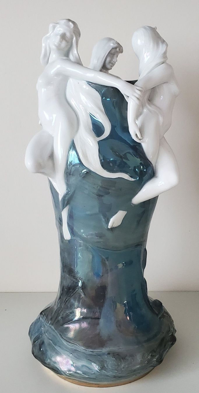 Vasi & Recipienti: Adolf Oppel  Jugendstil Vase mit Nymphen 1900 – Usato da Opfikon venduto da carta 1