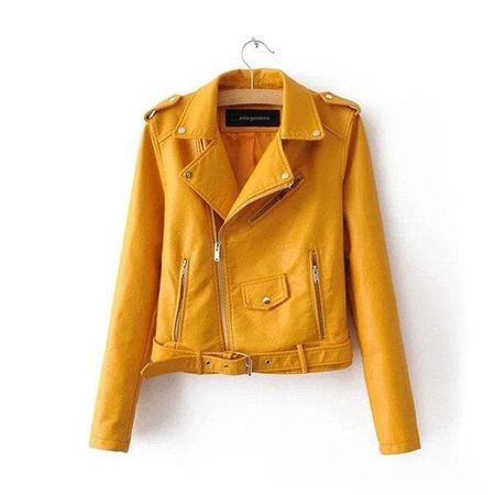 Lederjacke in Gelb Gr L Kunstleder