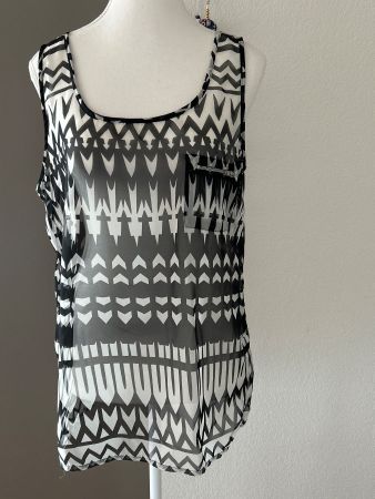 Ärmelloses Shirt Damen schwarz/weiss von VERO MODA Gr. L