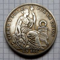 Peru 1 Sol 1926 0.500 Silber, in sehr gutem Zustand