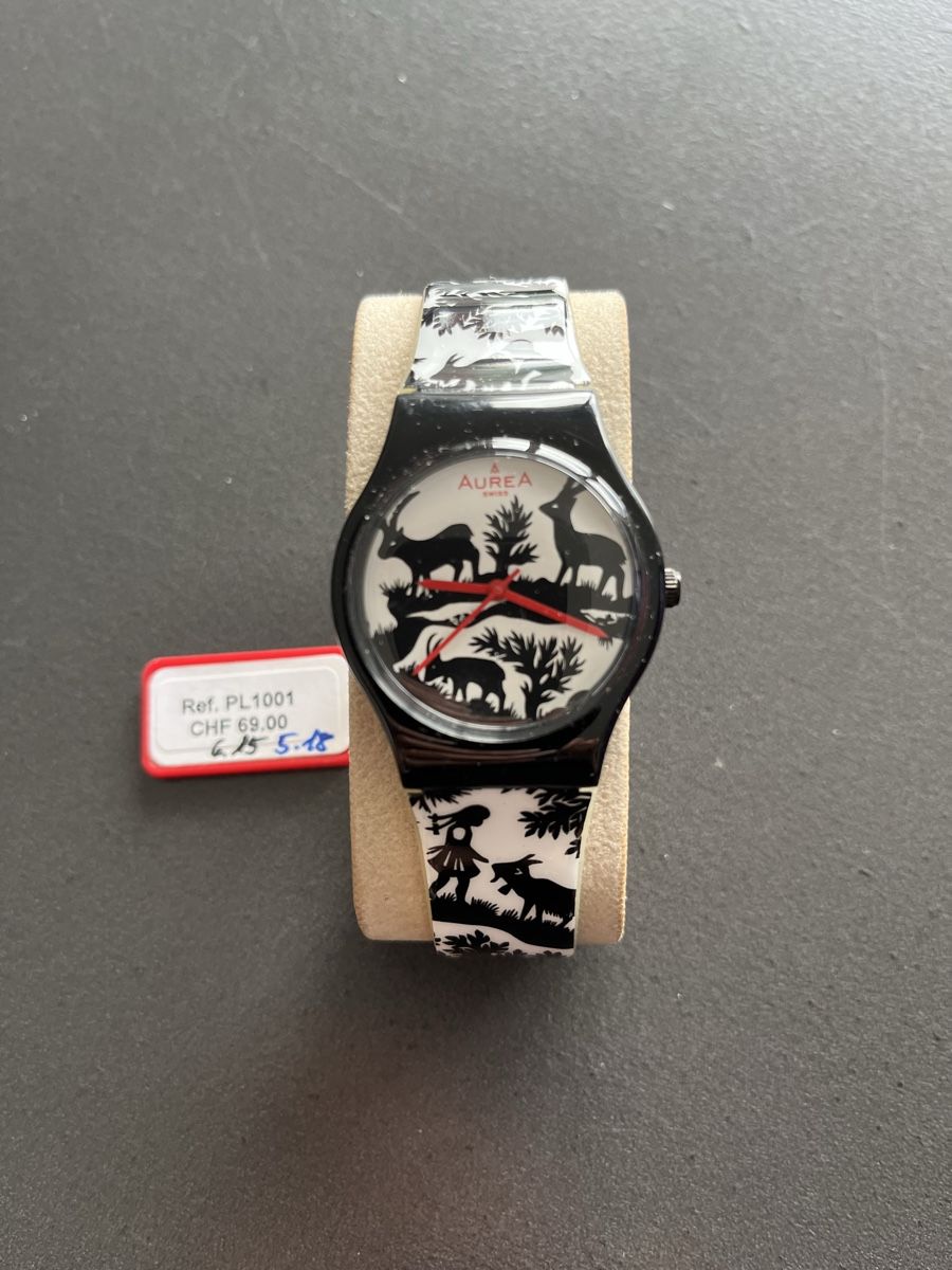 Orologi: Kinderuhr mit Scherenschnittdesign – Nuovo (secondo la descrizione) da Beckenried venduto da Beggo51