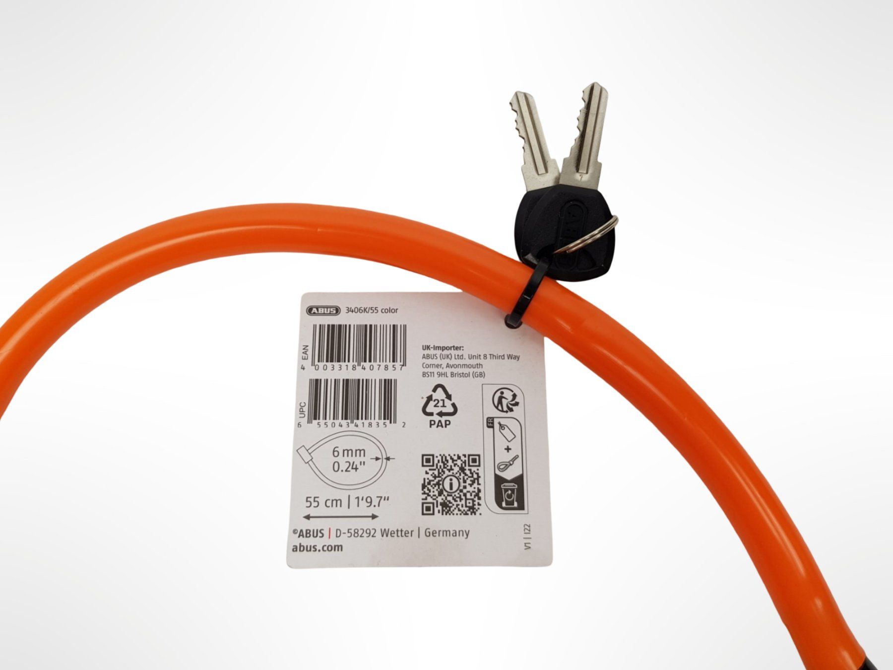 Abus Lucchetti: ABUS Kabelschloss Orange – Usato da Suhr venduto da Restwert_Suhr 1