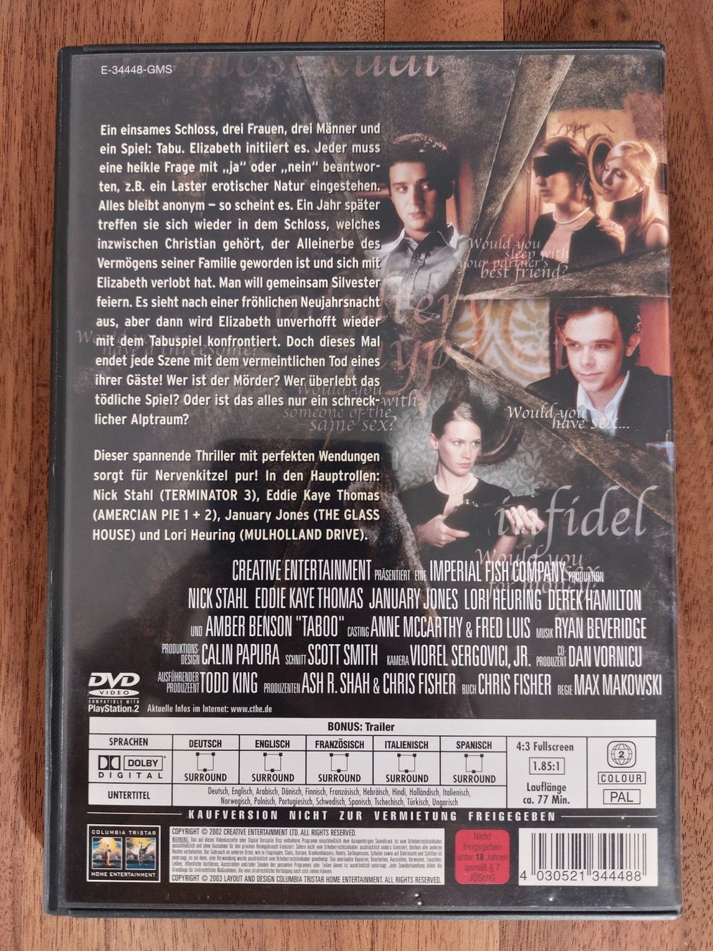 Tutti i DVDs: DVD - Taboo - Das Spiel Zum Tod – Usato da Rheinfelden venduto da FilmAuktion 1