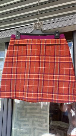 Betty Barcley Rock kariert orange/lila Grösse XL-