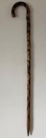 1 Wanderstock, Holz (geformter Ast), lackiert, antik