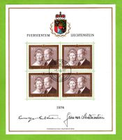 1974 Fürstenpaar Kleinbogen gest. Vaduz 1.3.93 LBK 60.--