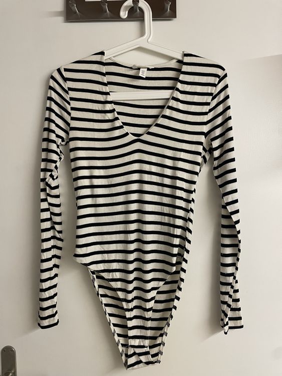 Bluse mit Bindebändern - Langarm - Weiß/Schwarz gestreift - Ladies | H&M DE