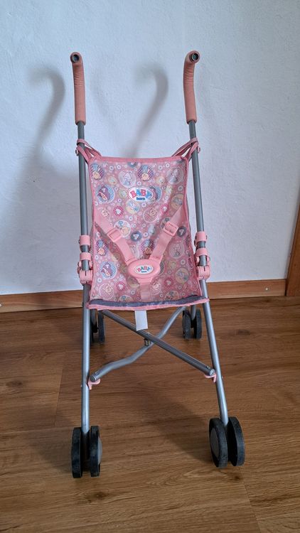 Puppenbuggy Für Baby-Born & Co. – Stabiler Kinderwagen Aus Stoff, Eisen & ABS Für Rollenspiele