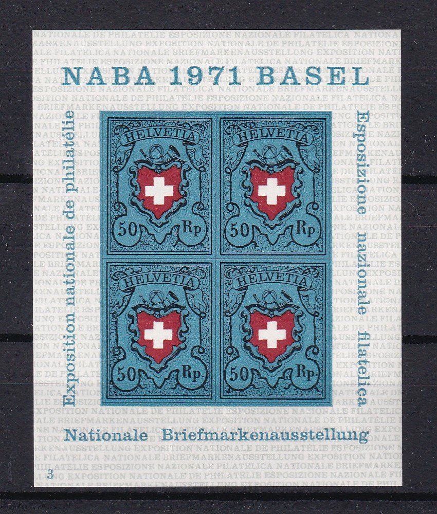 Tutti i francobolli: SUISSE Bloc NABA Basel 1971 Neuf ** – Nuovo (secondo la descrizione) da Bussigny venduto da jacky1953