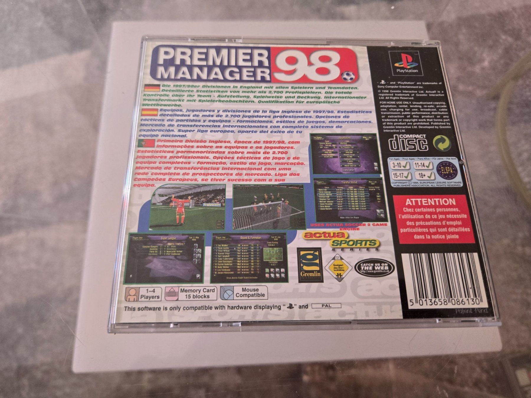 Jeux: Premier Manager 98 PS1 – D'occasion à Bussigny par Kfdlt 1