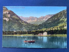 Alte Ansichtskarte Klöntal GL, Gasthaus Vorauen 1921 Streiff
