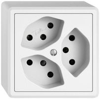 AP Steckdose EDIZIO.liv SNAPFIX® 3×T13 weiss, Feller