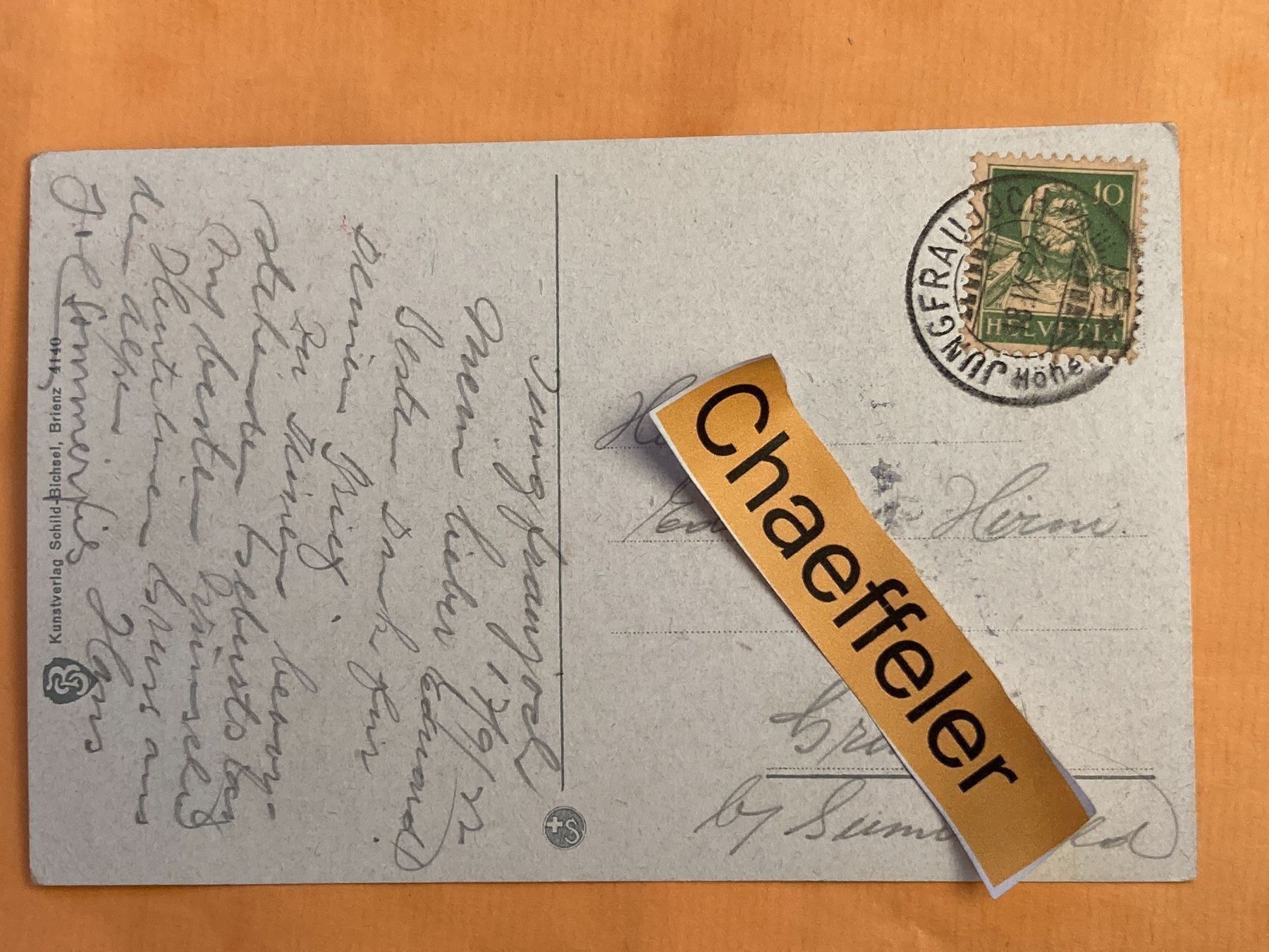 Cartoline postali: 1922 Jungfraujoch, Mathildenspitze – Usato da Zürich venduto da Chaeffeler 1