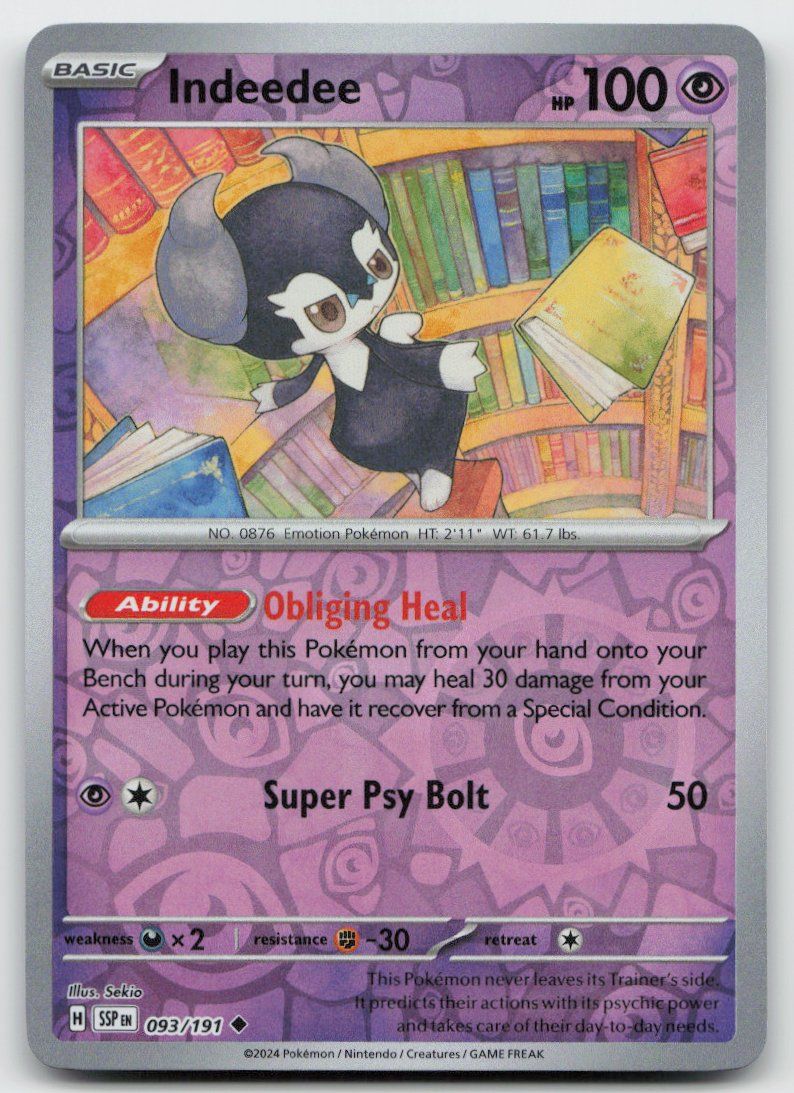 Pokémon Carte collezionabili: Pokemon Indeedee Reverse 093/191 SSP EN 2024 – Usato da Lugano venduto da VlaseCard