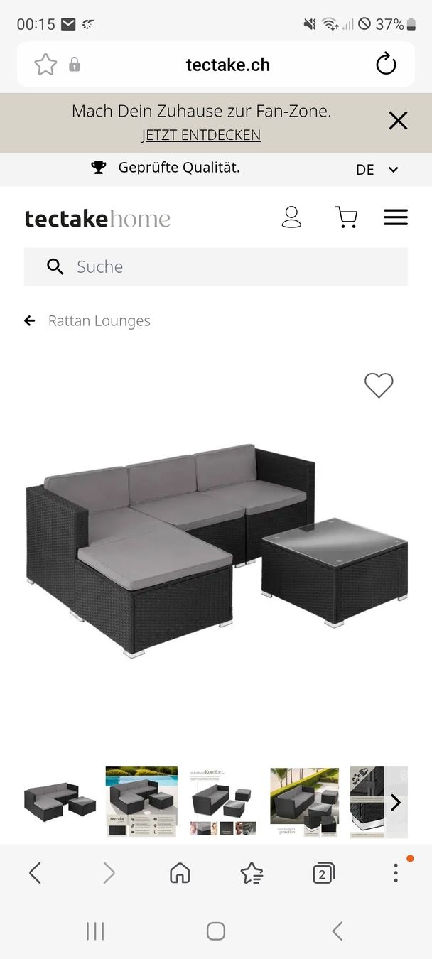 Sofas: Rattan Lounge Lignano – Neu (gemäss Beschreibung) aus Rotkreuz von NextChance