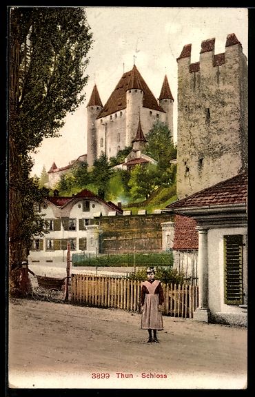 Cartoline postali: AK Thun, Schloß – Usato da Berlin venduto da bartko-reher