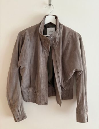 Wildleder Jacke in Lila-Grau Grösse S