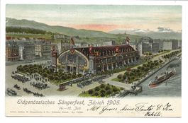 Zürich - Eidgen. Sängerfest 1905 - Festhalle - Litho