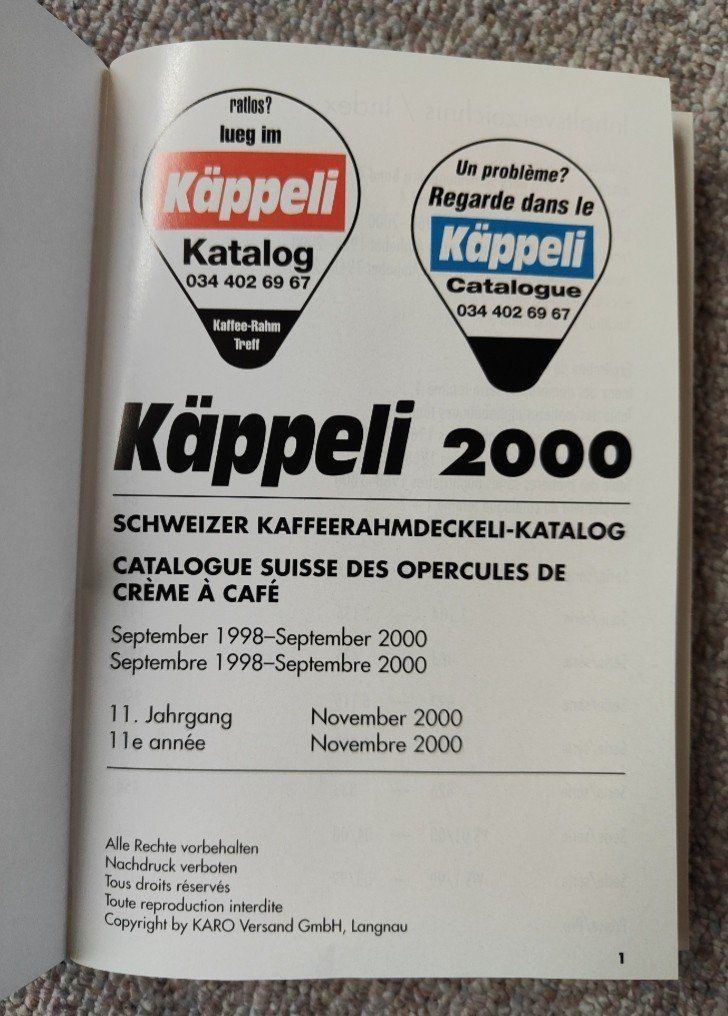 Livres: Schweizer Kaffeerahmdeckeli Katalog – D'occasion à Sigriswil par Ricola1977 1