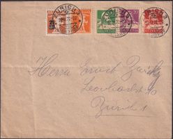 1922, Schnappszahl-Brief von ZÜRICH: 22.2.22-22 sehr sauber!