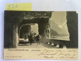alte Postkarte Vierwaldstättersee Axenstrasse, 1904