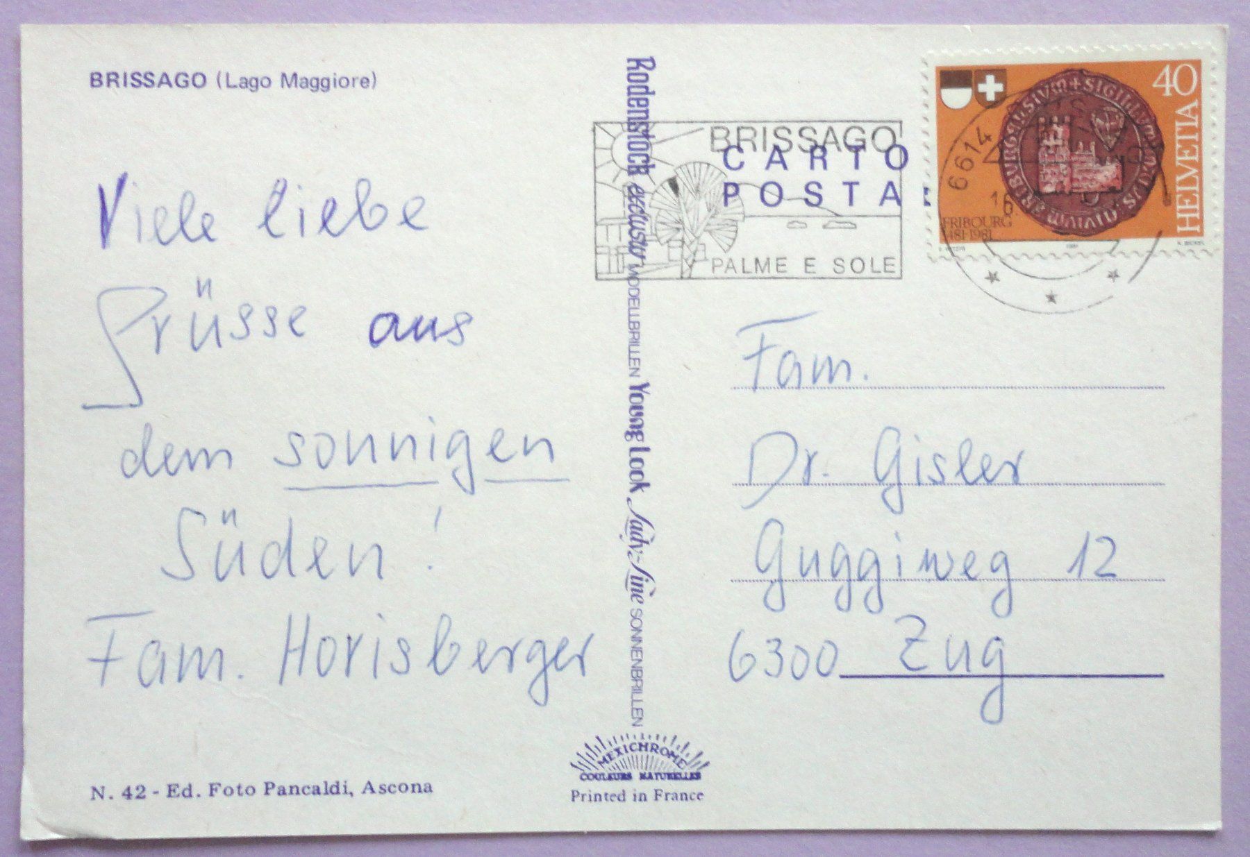 Cartoline postali: Brissago (Lago Maggiore) – Usato da Fétigny venduto da Billy2miny 1