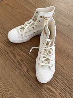 Converse All Star High Top weiss mit goldenen Details