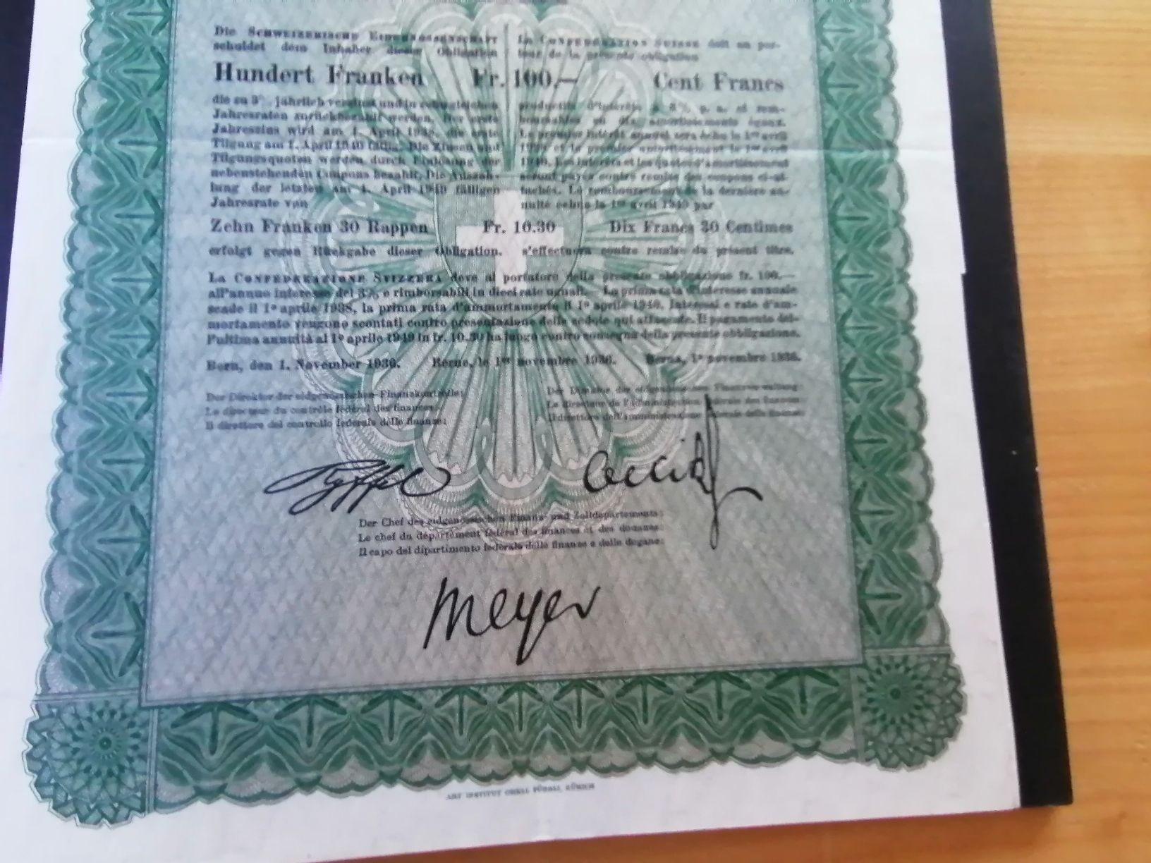 Documenti: Schweizerische Eidgenossenschaft 1936     WEHRANTEILE – Usato da Werthenstein venduto da Marsche1 4