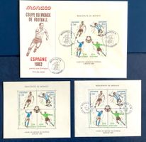 1982 Monaco - Fussballmeisterschaft in Spanien FDC + Blocks