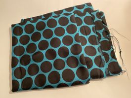 Stoff mit Tupfen — Turquoise/Schwarz ca 88-310