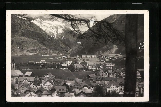 Cartoline postali: Andermatt, Blick auf die gesamte Stadt – Usato da Berlin venduto da bartko-reher