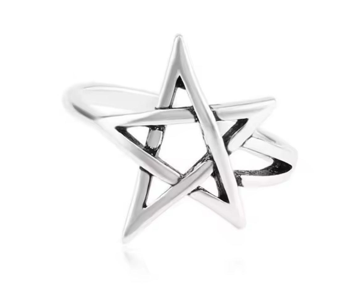 Anelli: Ring mit Pentagramm (verstellbar, one Size) – Nuovo e nell'imballaggio originale da Gams venduto da Mariawicca 3