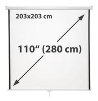 Écran de projection 203cm x 203cm – occasion