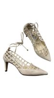Jimmy Choo Soraya Ankle Wrap Pumps weiss creme 39.5
