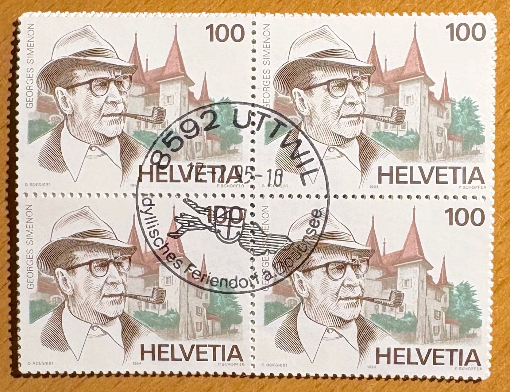 Tutti i francobolli: Timbres suisses 1994 Georges Simenon – Usato da Lausanne venduto da Cabessa