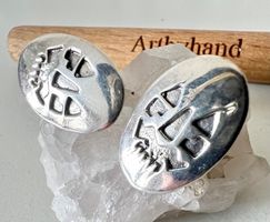 925 Silber Ohrstecker modern grafisches Design handgefertigt