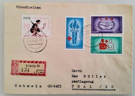DDR - Rotes Kreuz, 1966, Brief Leibzig - Thal SG