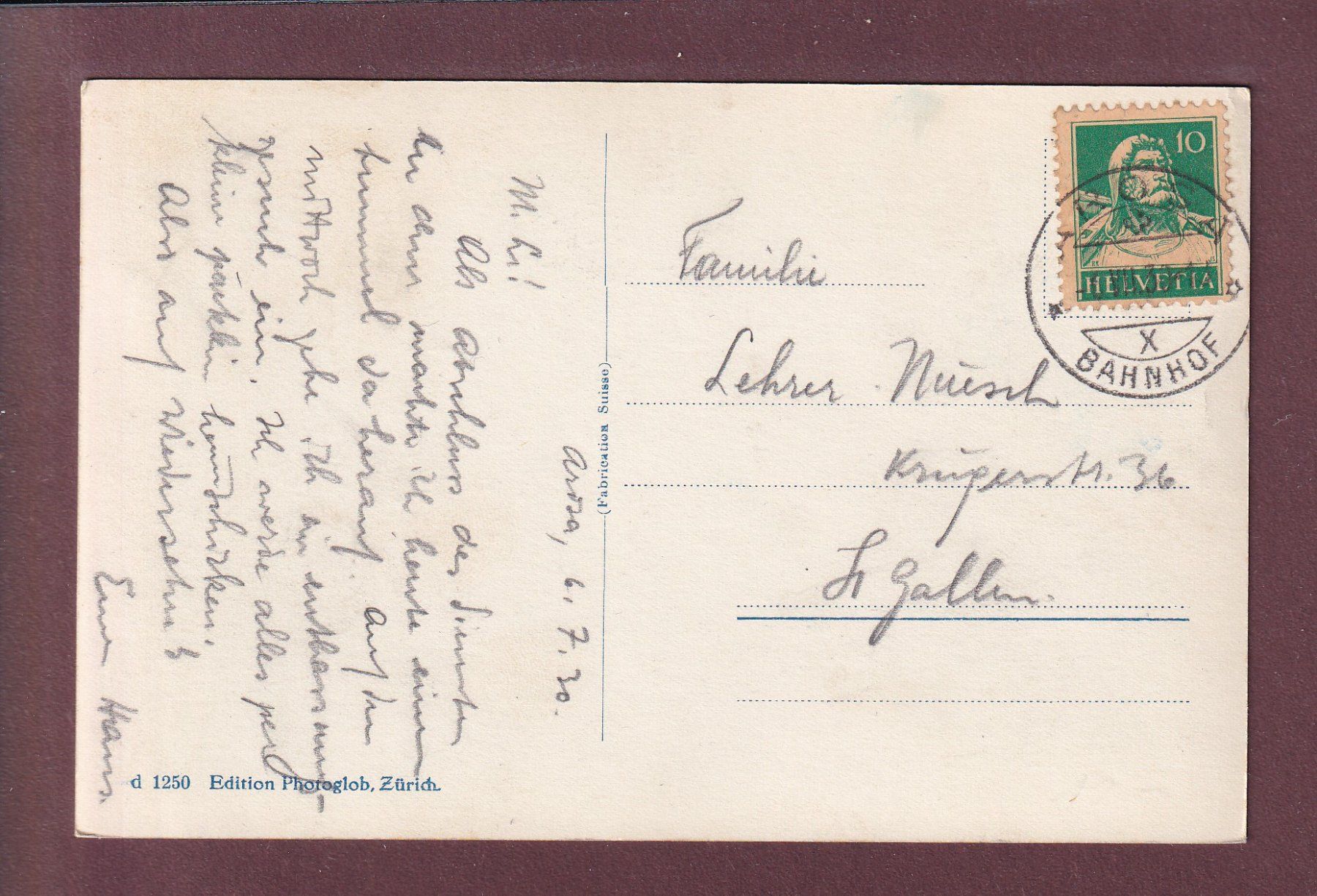 Ansichtskarten: AROSA - 1930 – Gebraucht aus Pully von nicecards 1